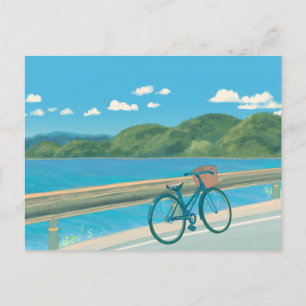 Aesthetic landscape blue nature island postcard