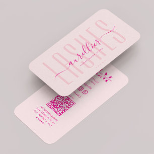 Aesthetic Lashes Makeup Artist Beauty Pastel Pink Business Card