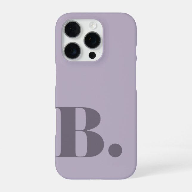 Aesthetic Lavender Minimalist Initial Letter B iPhone Case (Back)