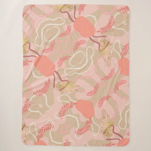 Aesthetic Leaf Design Sherpa Blanket