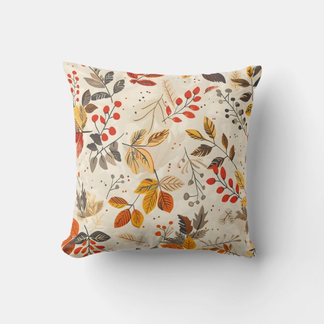 Aesthetic Leaf Pattern Cushion (Front)