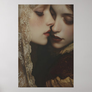 Aesthetic Lesbian Dark Romance Art Printable Poster