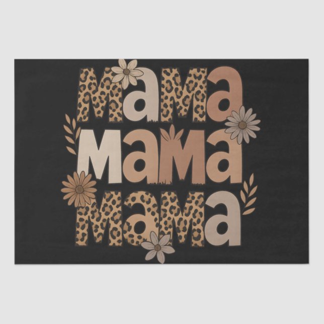 Aesthetic Mama Typography Leopard  Gift  Tissue Paper (Front)