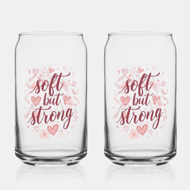 Aesthetic Mental Health Positive Affirmation Can Glass (Front)