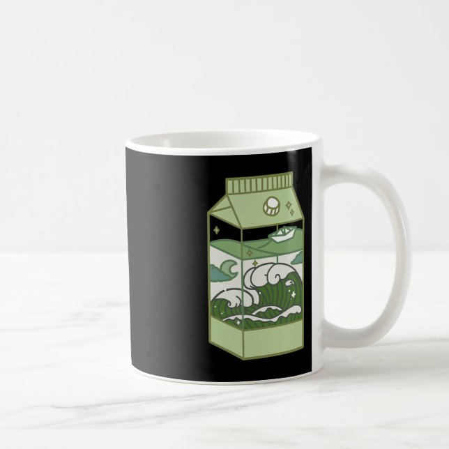 Aesthetic Milk Box Artwork Cute Kawaii Otaku Anime Coffee Mug (Right)