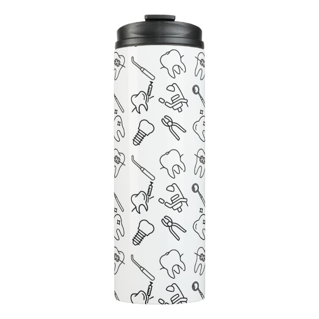 Aesthetic Minimalist Dental Icons Pattern Thermal  Tumbler (Front)