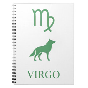 Aesthetic Minimalist Green Silhouette Virgo Zodiac Notebook