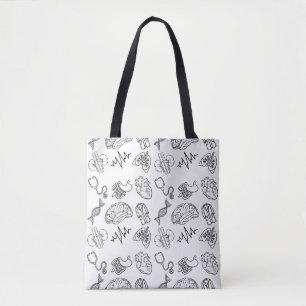 Aesthetic Minimalist Medical Icons All-Over Print  Tote Bag