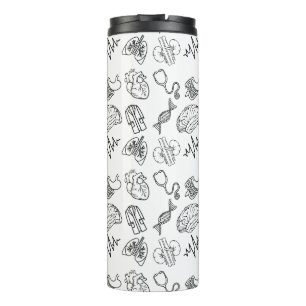 Aesthetic Minimalist Medical Icons Water Bottle Tu