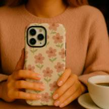 Aesthetic Minimalist Pastel Floral Pattern 