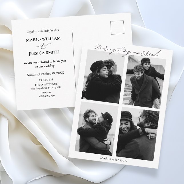 Aesthetic minimalist photo wedding postcard (Creator Uploaded)