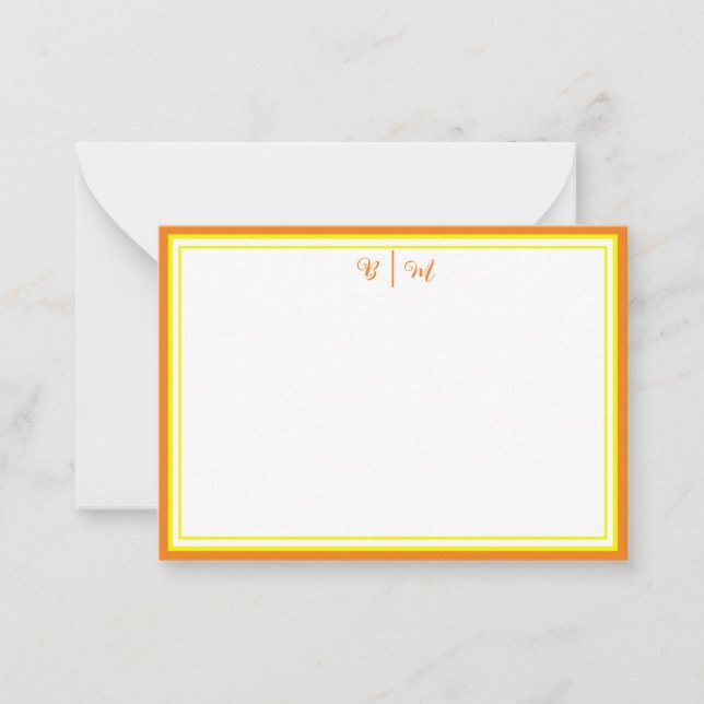 Aesthetic Minimalist with Borders & Monogram Card (Front)
