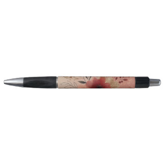 Aesthetic Minimalistic Floral Watercolor Red Pen