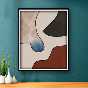 Aesthetic Modern Boho Abstract  Poster