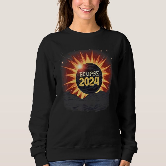 Aesthetic Mountain Total Solar Eclipse 2024 Sweatshirt (Front)