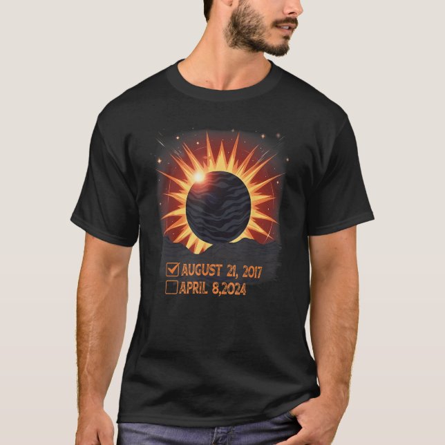 Aesthetic Mountain Total Solar Eclipse Check List  T-Shirt (Front)