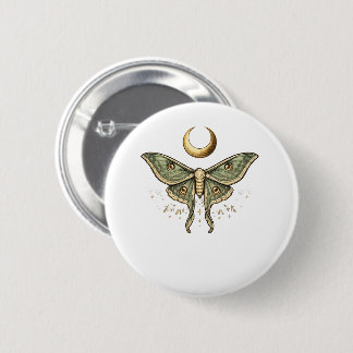 Aesthetic Mystic Luna Moth Graphic T-Shirt 6 Cm Round Badge