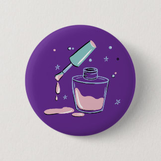 Aesthetic Mystic Pink Nail Polish Bottle 6 Cm Round Badge