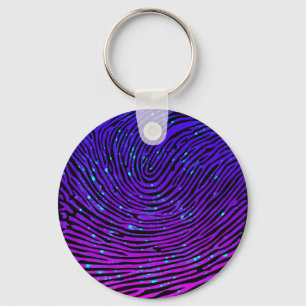 Aesthetic Neon Fingerprint Luminous Luminescent Key Ring
