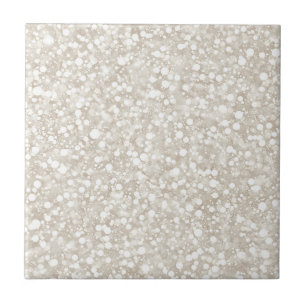 Aesthetic Neutral Beige Speckled Watercolor Ceramic Tile