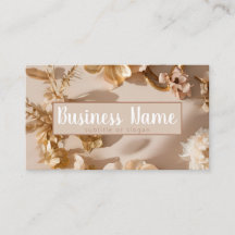Aesthetic Neutral Floral Business Card