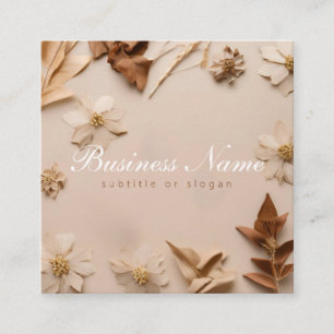 Aesthetic Neutral Floral Business Card