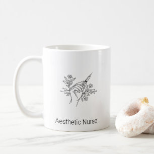 Aesthetic Nurse Botanical Syringe Line Art Coffee Mug