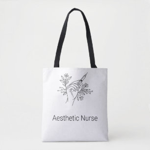 Aesthetic Nurse Botanical Syringe Line Art Tote Bag