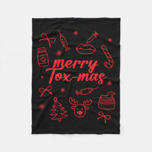 Aesthetic Nurse Injector Botox Er Xmas Merry Tox-m Fleece Blanket