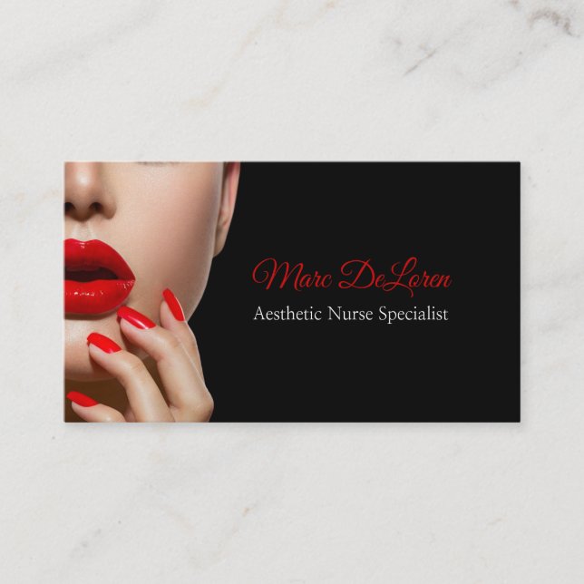 Aesthetic Nurse  Injector Cosmetic Surgeon Business Card (Front)