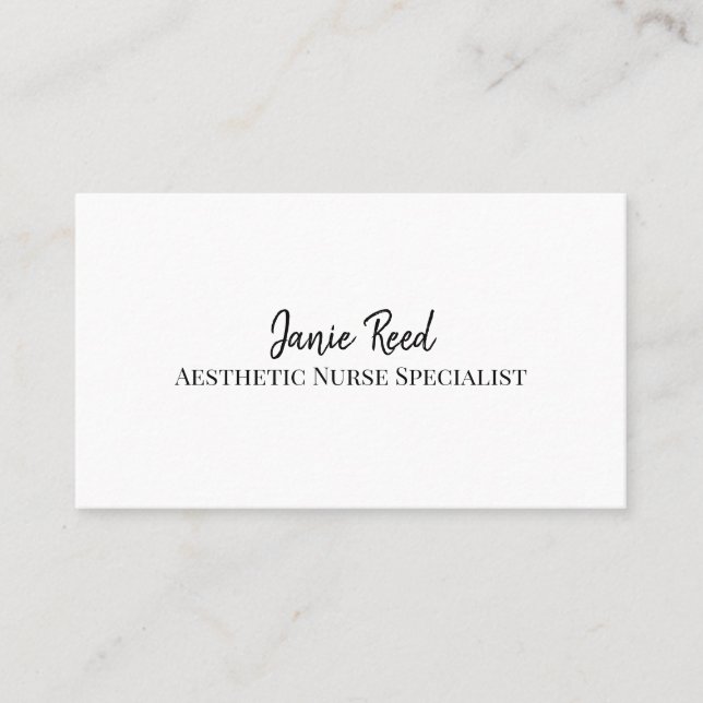 Aesthetic Nurse Specialist Injector Business Card (Front)