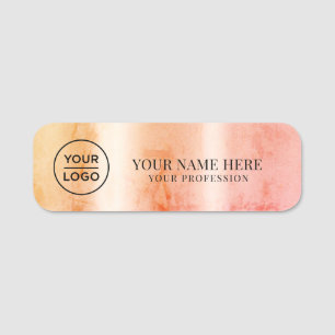 Aesthetic Ombre Logo Employee magnetic, safety pin Name Tag