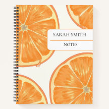 Aesthetic Orange Notebook | Custom Name Journal