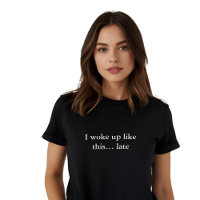 aesthetic outfit quote I woke up like this… late
