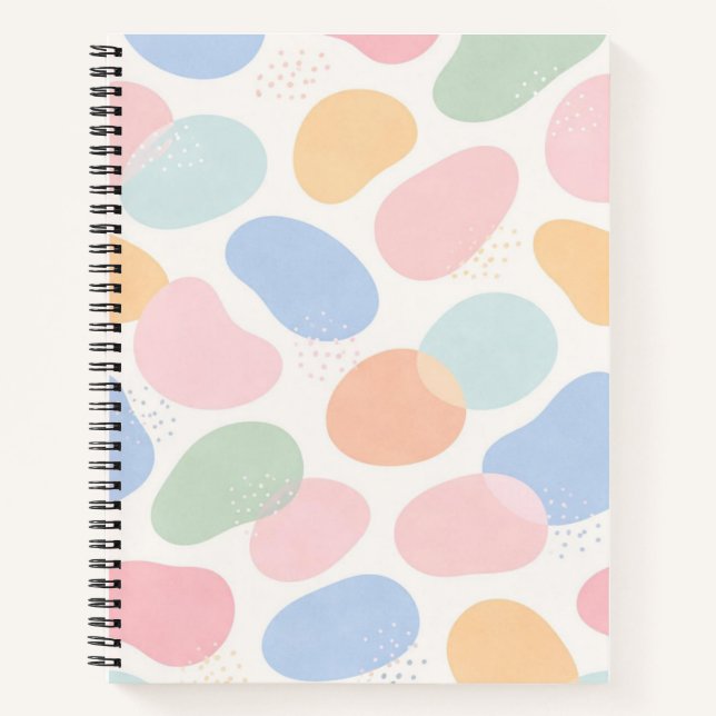 Aesthetic Pastel Abstract Shapes Spiral Notebook  (Front)