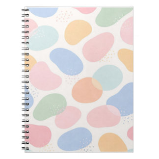 Aesthetic Pastel Abstract Shapes Spiral Notebook 