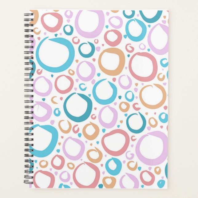 Aesthetic Pastel Circles Pattern Abstract Bubble Planner (Front)