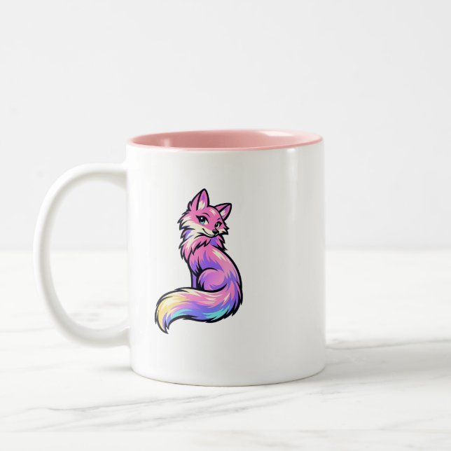 Aesthetic Pastel Galaxy Fox Coffee Mug (Left)