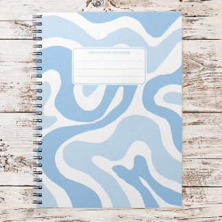 Aesthetic Pastel Liquid Swirl Abstract Composition Notebook