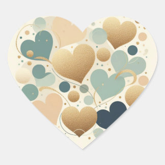 Aesthetic Pastel Love Heart Beige Abstract Minimal Sticker