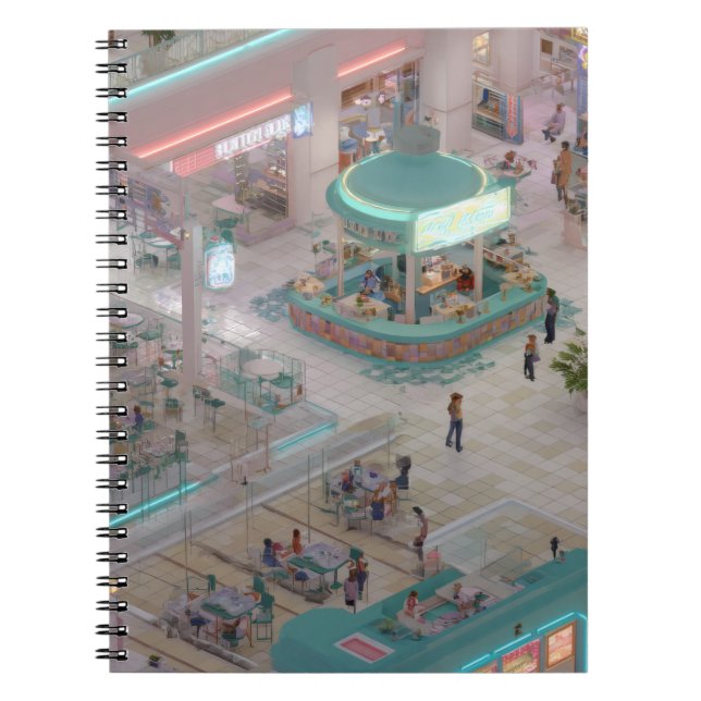 Aesthetic Pastel Mall Café Notebook (Front)
