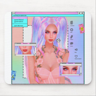 Aesthetic Pastel POC Girl Mouse Pad