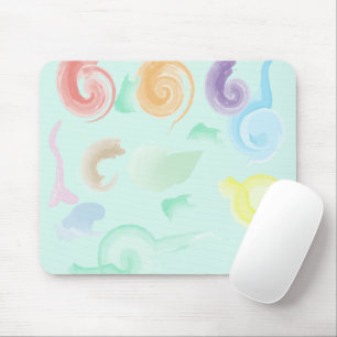 Aesthetic Pastel Swirls Watercolor Mouse Pad