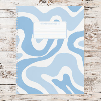 Aesthetic Pastel Wavy Liquid Swirl Composition Notebook