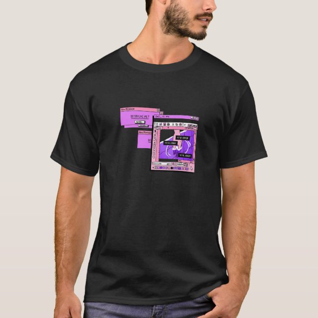 Aesthetic PC Browser Vaporwave Sad Illustration   T-Shirt (Front)