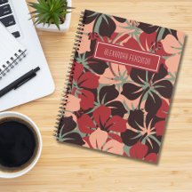 Aesthetic Personalised Red & Black Floral Pattern