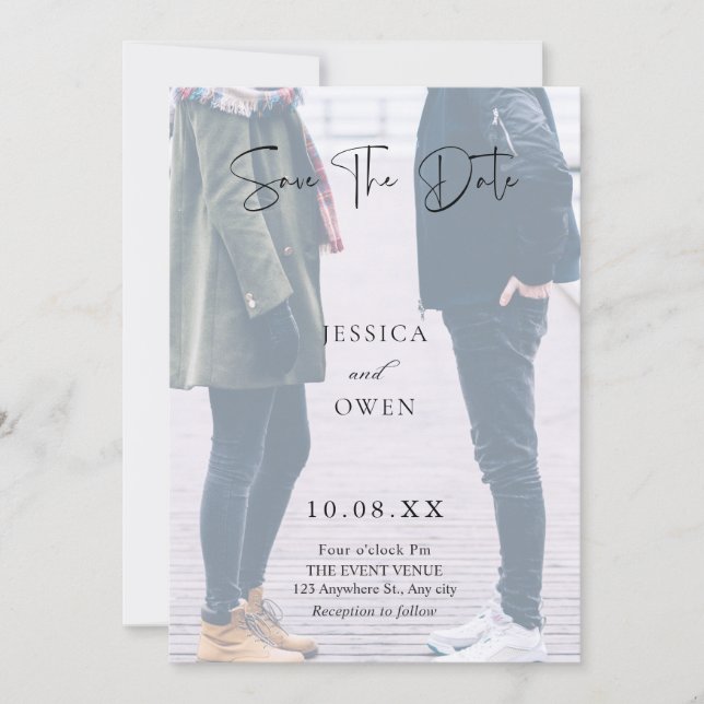 Aesthetic photo wedding  save the date (Front)