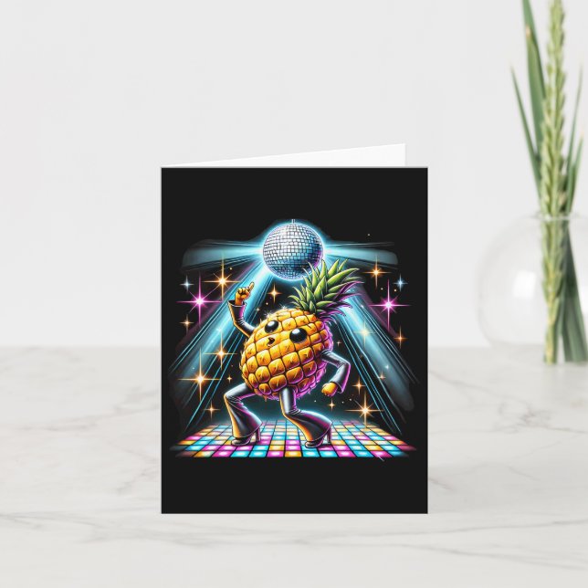 Aesthetic Pineapple Disco Dancer Spooky Dance Kids Card (Front)