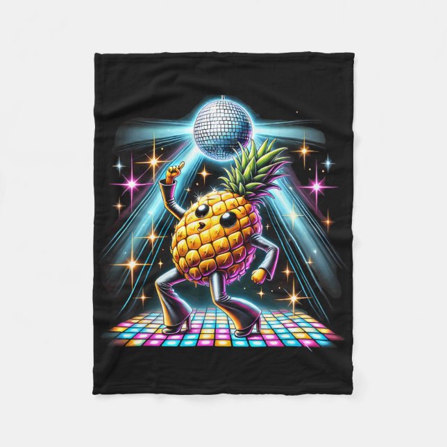 Aesthetic Pineapple Disco Dancer Spooky Dance Kids Fleece Blanket (Front)