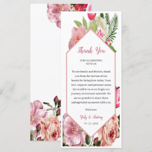 Aesthetic Pink Blossom Table Thank You Card